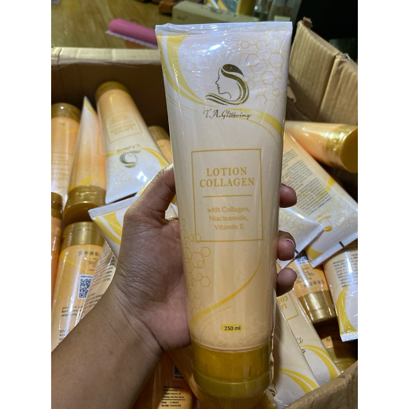 READY STOK LOTION TA GLOWING, LOTION COLLAGEN,HB BPOM ISI 100 ML DAN 250