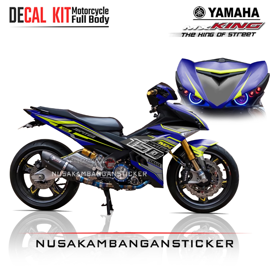 Decal Sticker MX-King 150 Spesial Edition Biru Stiker full Body