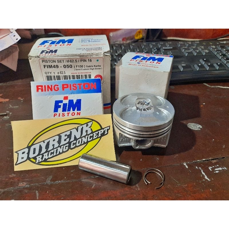 PISTON KIT atau SEHER KIT FIM49 FIM 49 SATRIA FU 150 KARBU Diameter 62,00 - 64,00mm/OS STD - 200 PIN