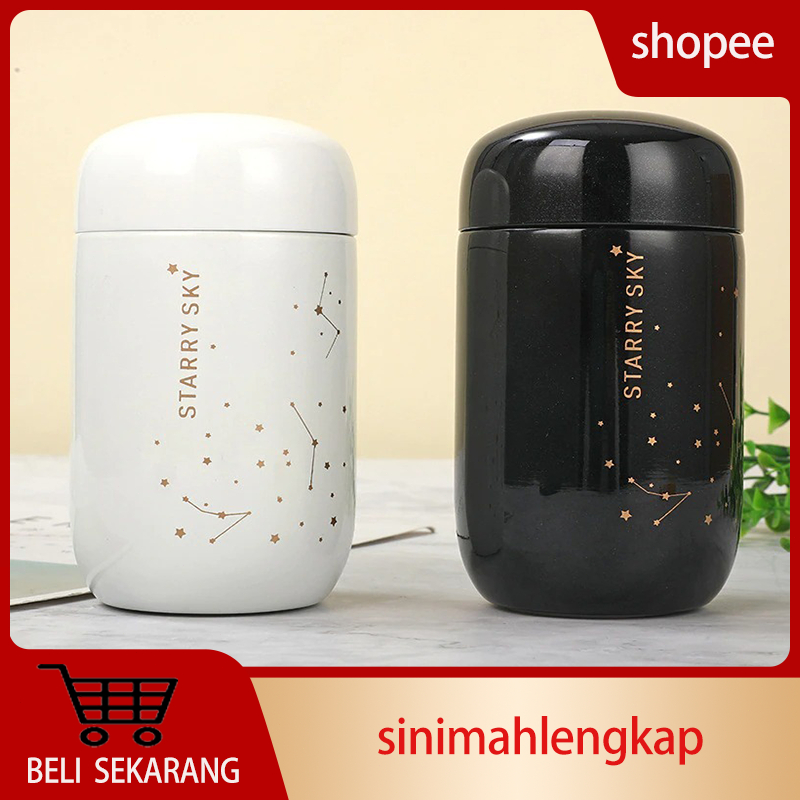 Botol Tumbler Kopi Teh Stainless Steel 200ml tahan 24 Jam / Botol Termos Air Panas Dingin Kopi Tahan