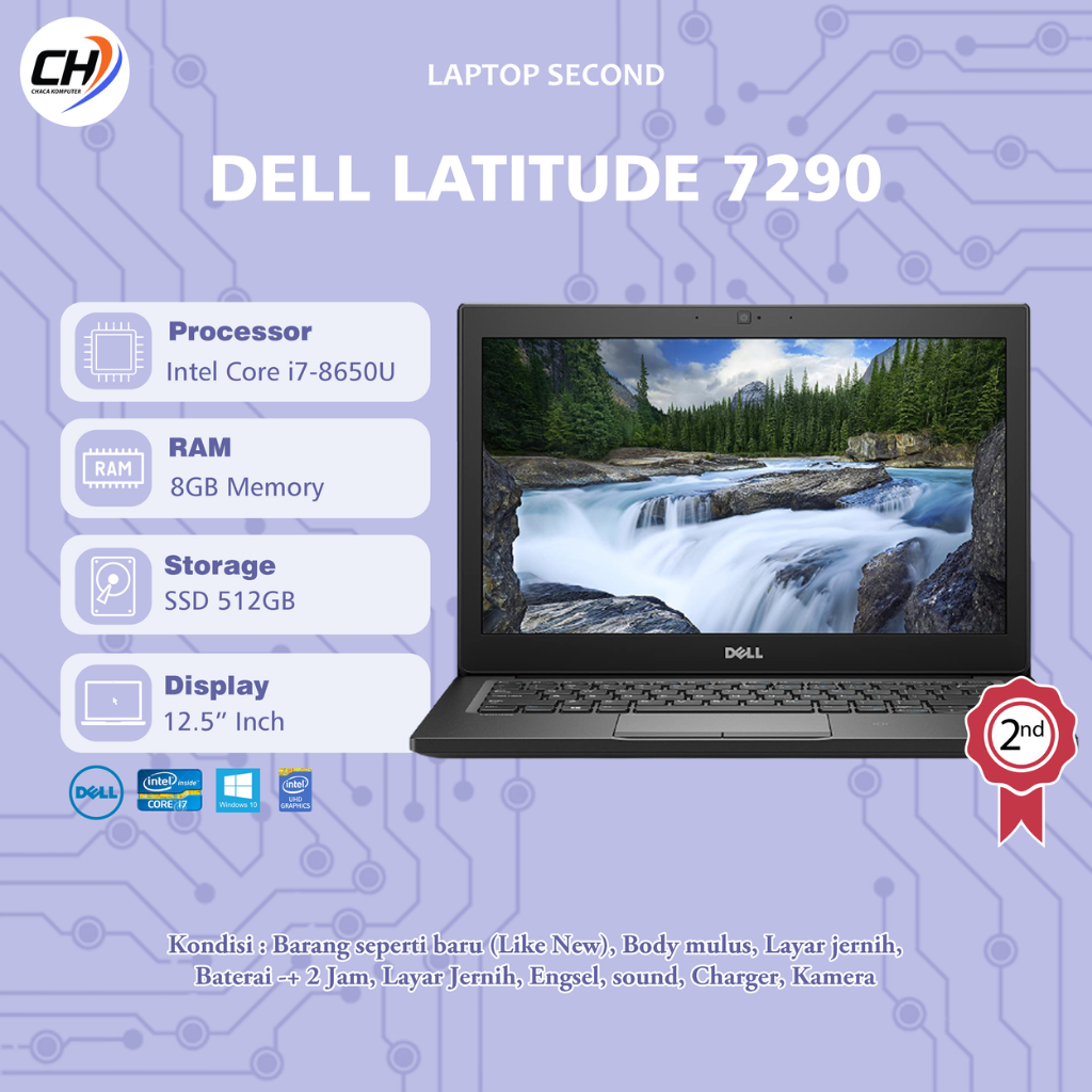 Laptop DELL Latitude 7290 Second - RAM 8GB SSD 512GB