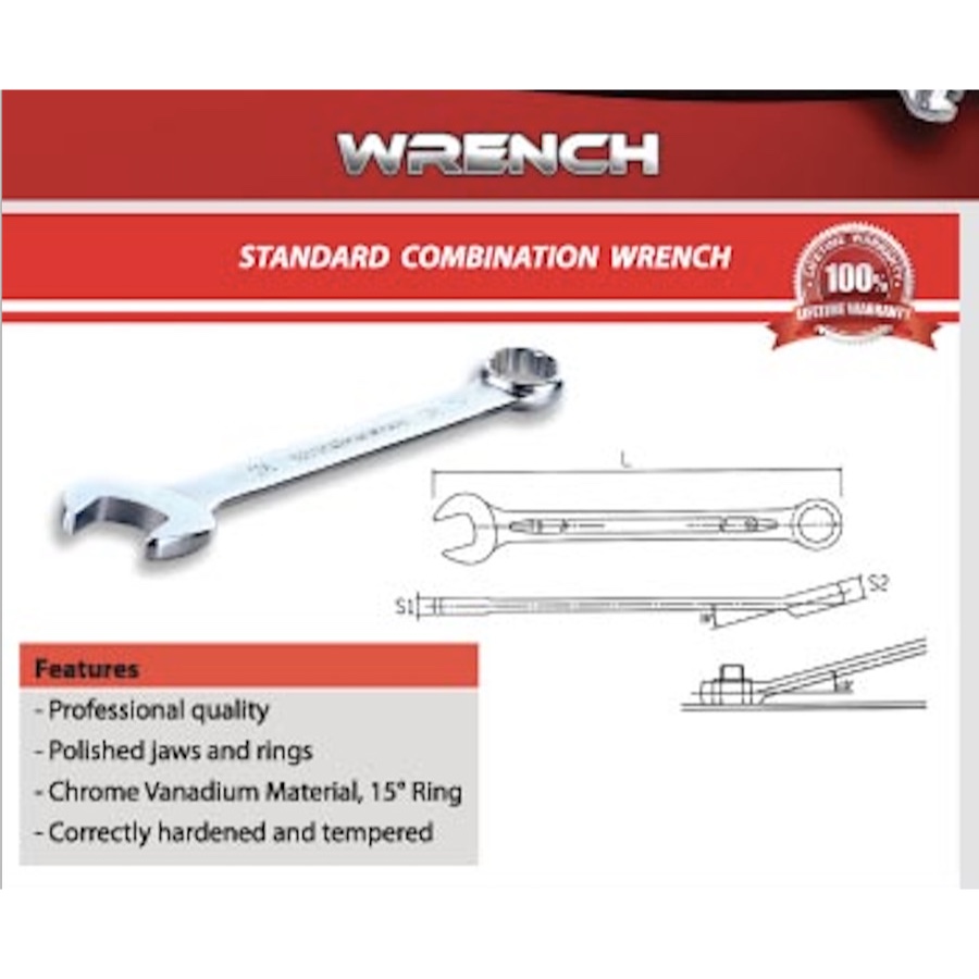 Kunci Kombinasi Bullock - Kunci Ring Pas 32 mm - Combination Wrench