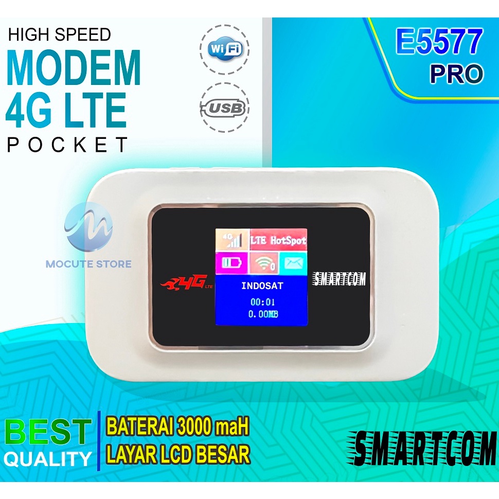 KODE X88K Mocute  Modem Mifi SMARTCOM SME5577 PRO 4G Unlock All Operator Baterai 3 mAh