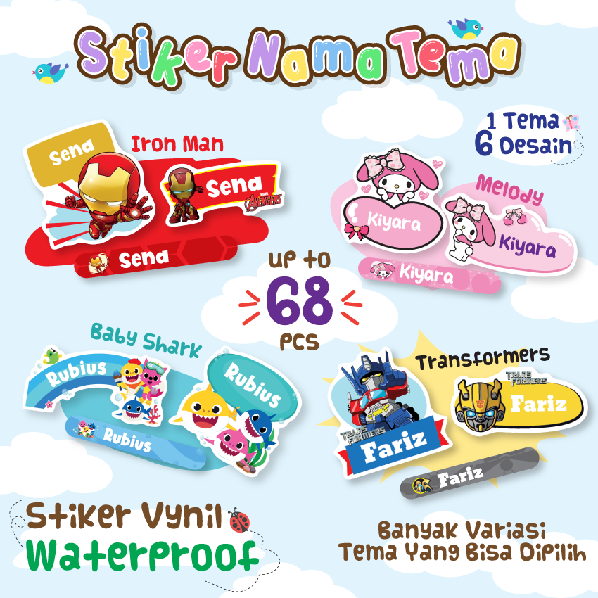 

STIKER NAMA LABEL ANAK WATERPROOF CUSTOM