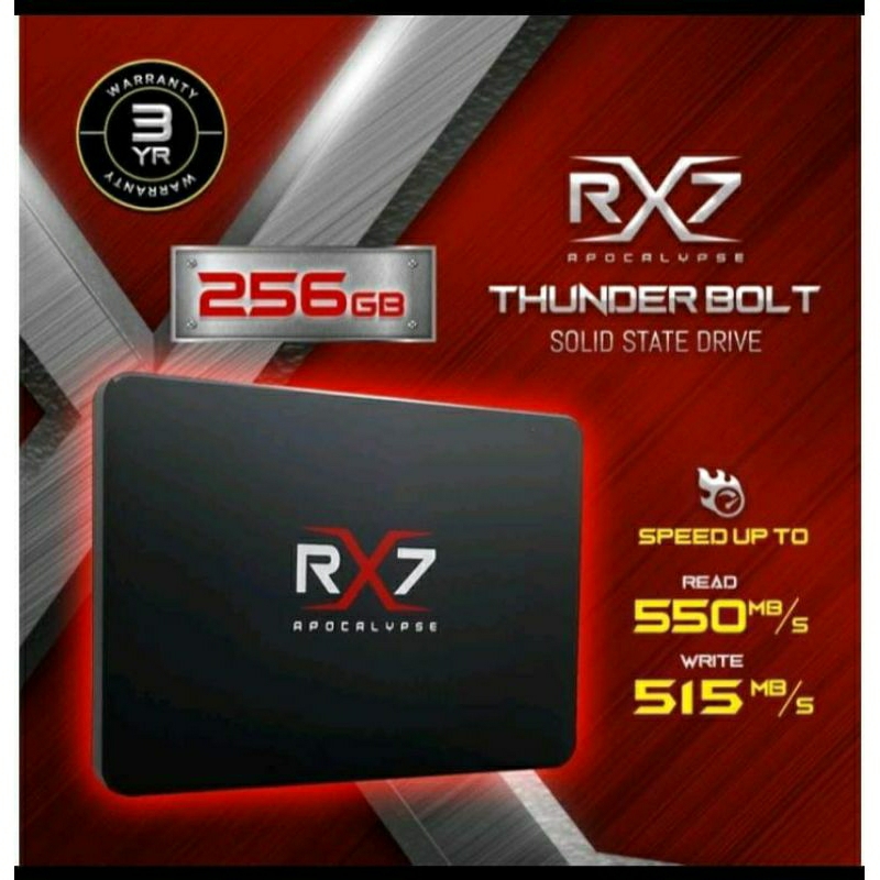 SSD SATA 256GB RX7 GARANSI RESMI III TAHUN
