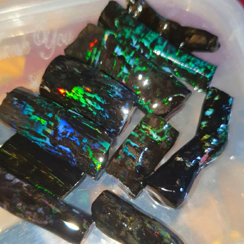 paket bahan batu kalimaya black opal sempur asli banten