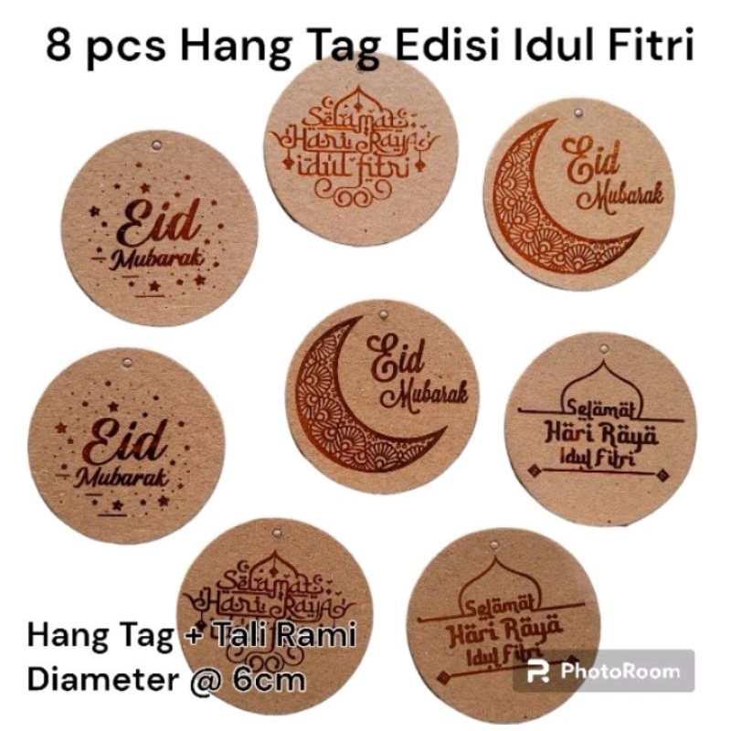 

(8Pcs) Hang Tag Bulat idul Fitri HangTag Lebaran Murah Kraft Poli Emas/ RoseGold