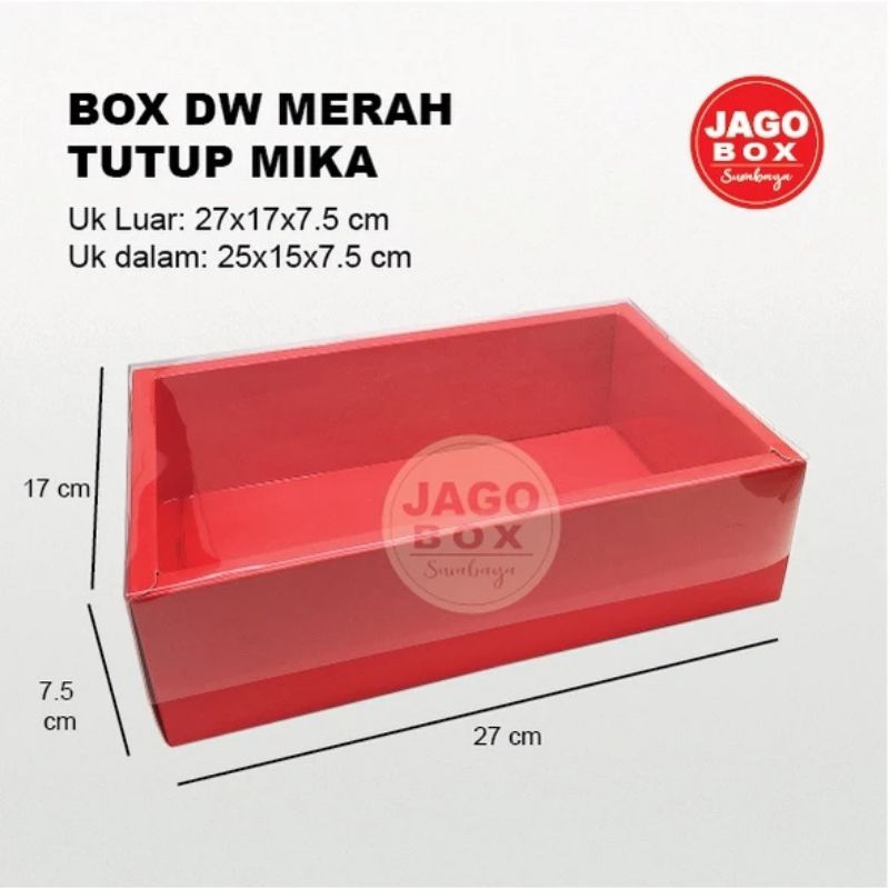 

BOX HAMPERS IMLEK MERAH | BOX MERAH TUTUP MIKA