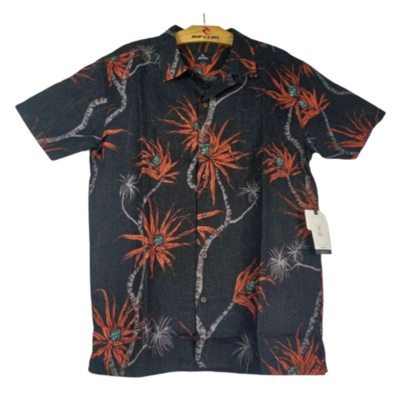 Kemeja Ripcurl Original Pria S21 Solid Rock ss shirt - black
