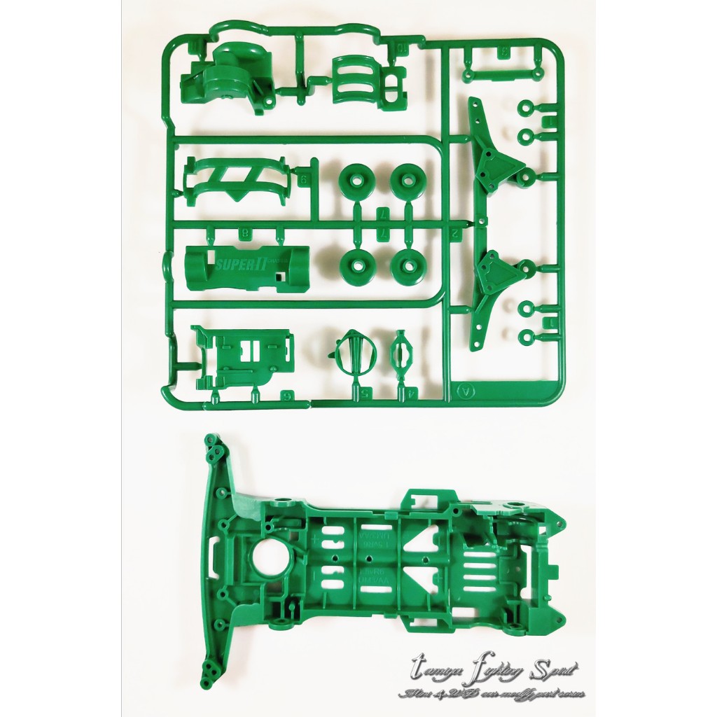 Rep Chassis Tamiya Super 2 ABS Chassis S2 Sasis DAXING Green - CS207