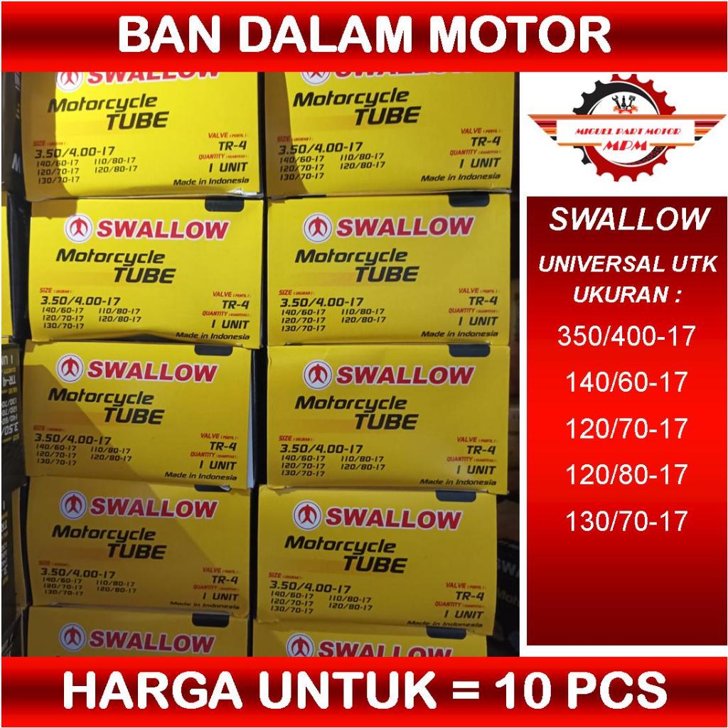 10 Pcs harga grosir Ban Dalam Motor Swallow Ukuran 350/400 Ring 17 130/70 Ring 17 untuk motor sport 