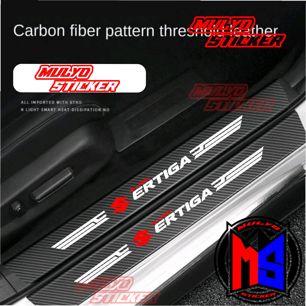 stiker Suzuki Ertiga Carbon Fiber Car Door Sticker Protector Karbon 3d Sticker Anti Gores 9pcs sepak