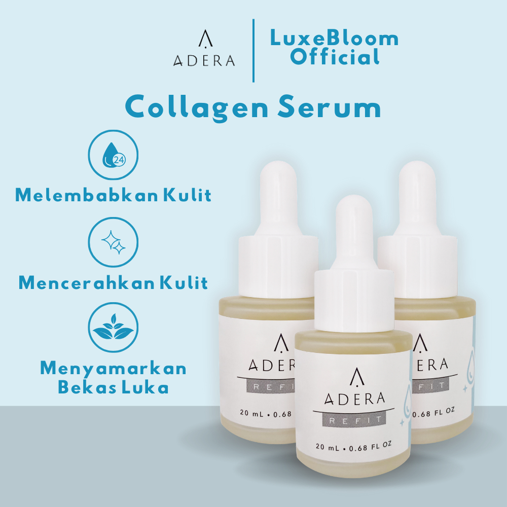 Serum Wajah Penghilang Bekas Luka Adera Refit Collagen Dapat Mencerahkan Muka Glowing BPOM Original