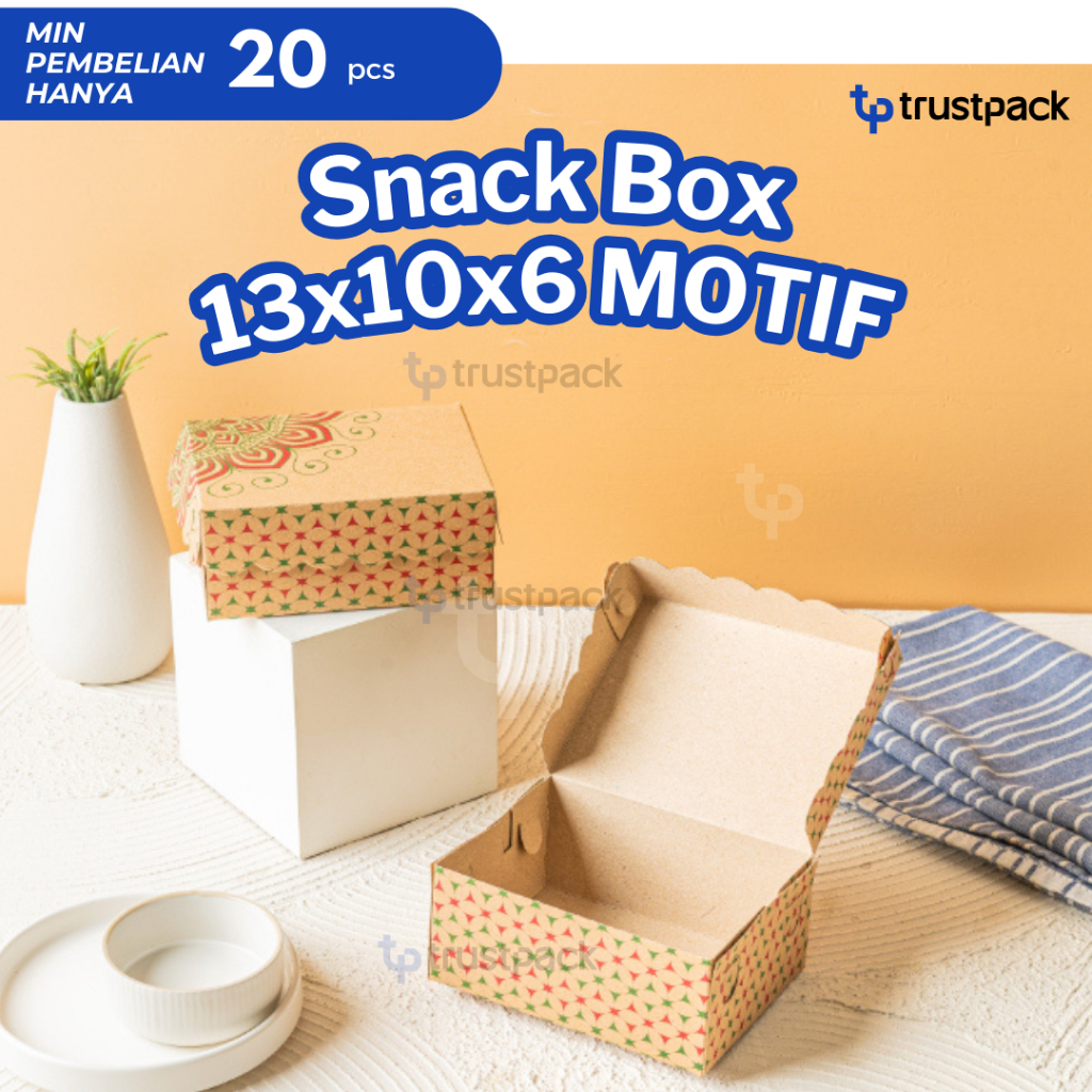 

Dus Snack Kraft Motif 13x10x6 Renda /dus molen / box bakery /dus kue