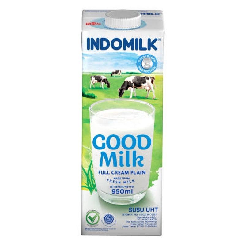 

Susu UHT Indomilk Full Cream Plain 950ml 1 liter Fresh milk