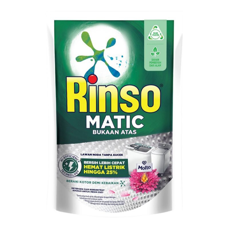 Rinso Matic Deterjen Cair Bukaan Atas 800 ml - Rinso Matic Topload