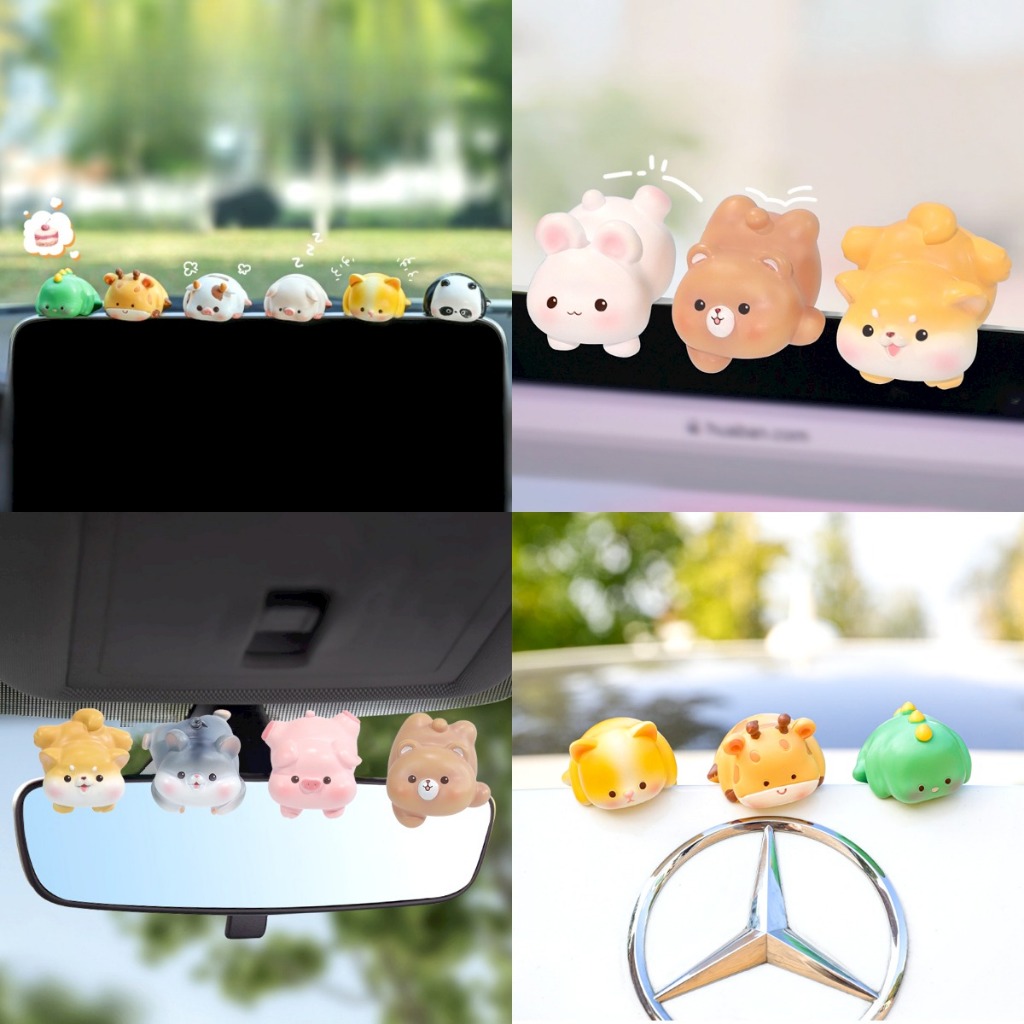 Car PC Monitor setup PC Animal Decoration / Dekorasi hiasan mobil desk setup pc meja belajar