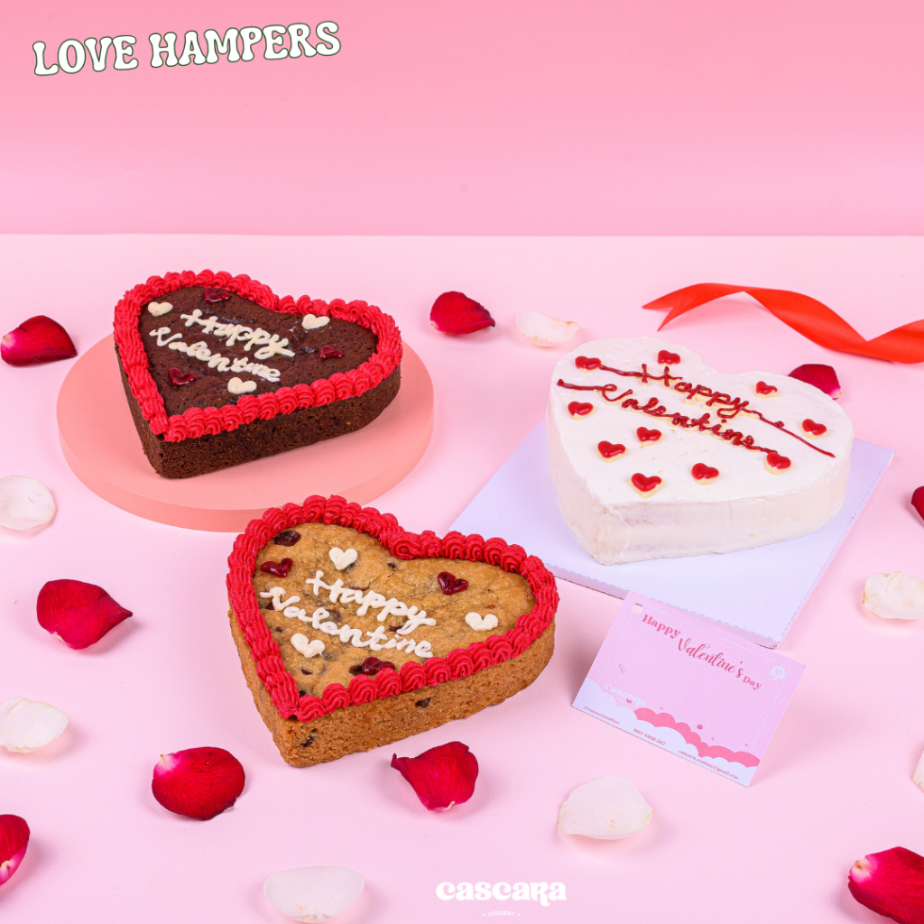 

Cascara Cookies - Valentine Hampers Fudgy Brownies Custom Kue Coklat Soft Cookies Hati Tulisan 16cm