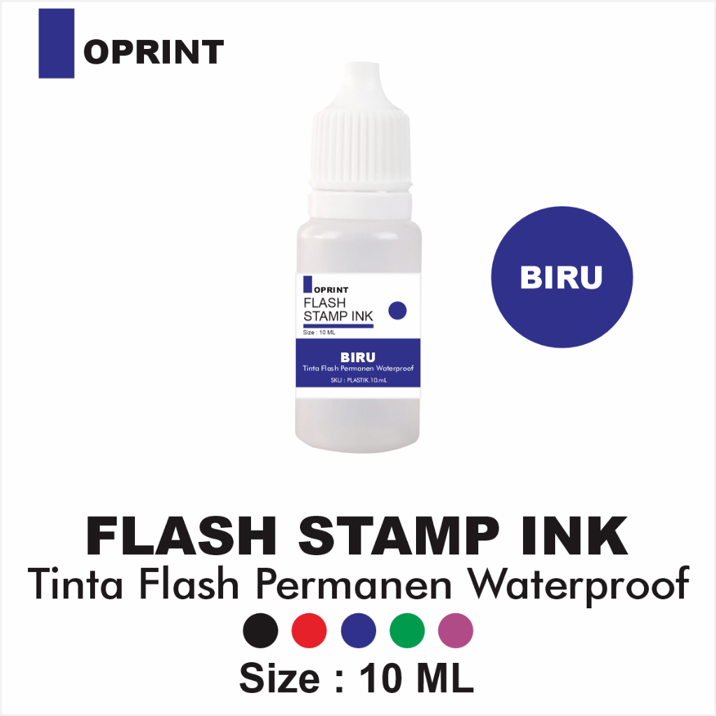 

Tinta Stempel Flash PLASTIK Permanen Waterproof 10 ml