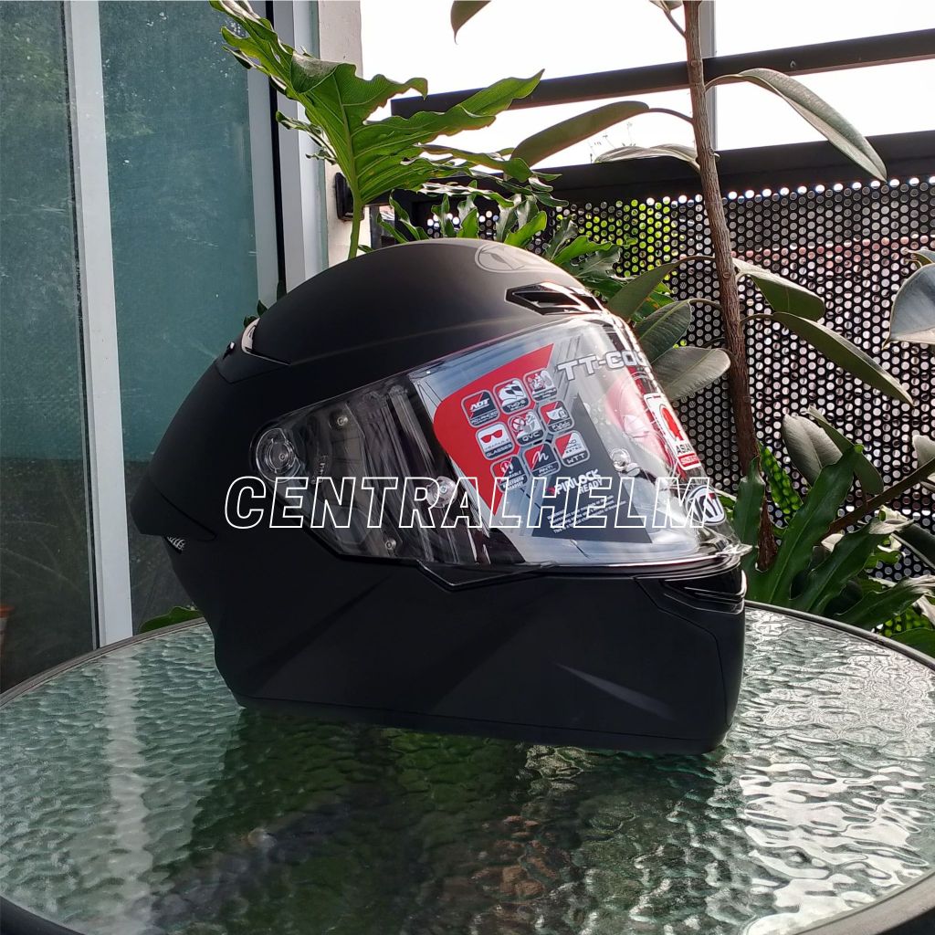 HELM KYT TT COURSE Black doff Solid Matt Hitam doff full face