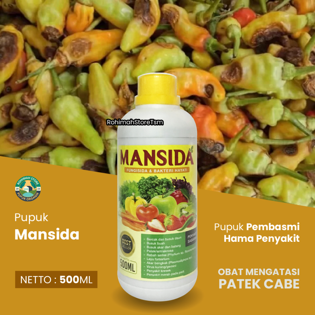 MANSIDA Fungsida Hayati Obat Hama Penyakit Patek Pada Cabe, Obat Hama Patek/Antraknosa Pada Buah Cab