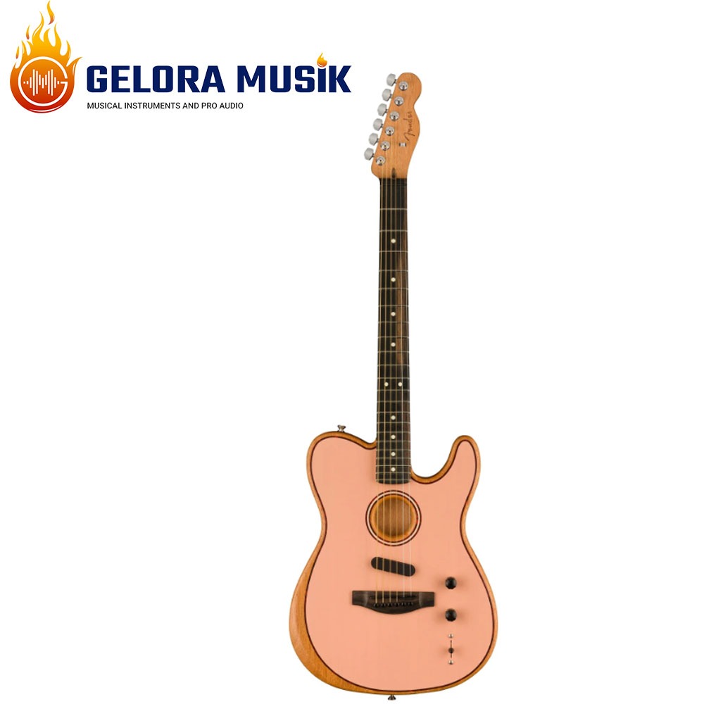 Gitar Elektrik Fender FSR American Acoustasonic Telecaster w/Bag, Ebony FB, Shell Pink