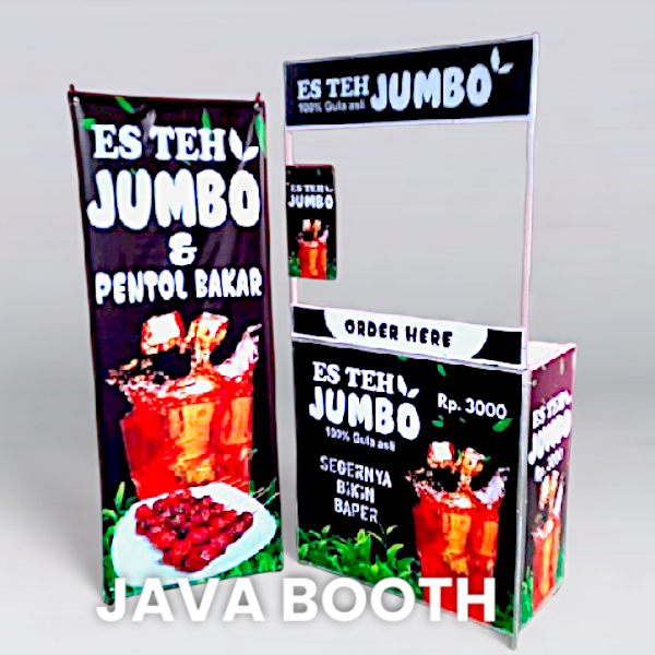 Syafa Dstore Booth Portable / Gerobak Lipat / Bahan Alumunium Model Lipat