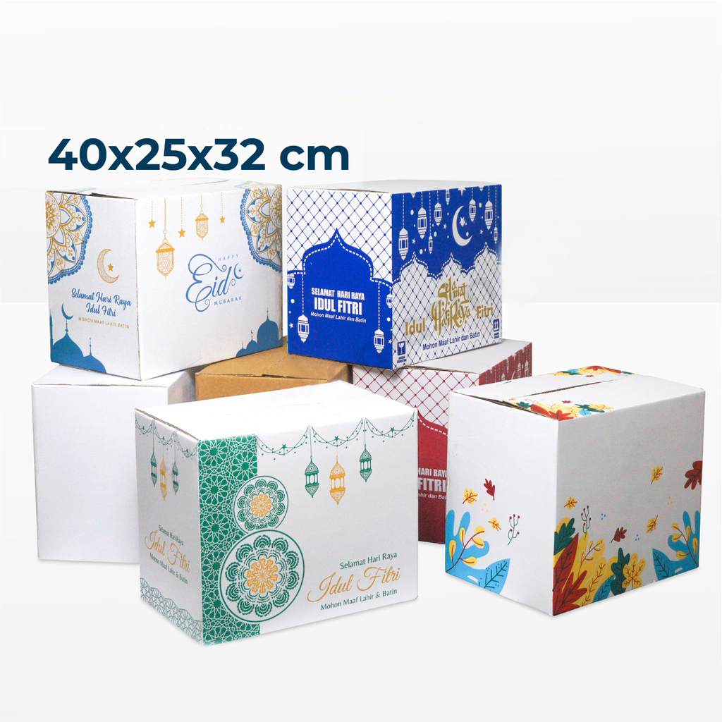 

Box Lebaran Uk 40 x 25 x 32 cm Dus Parsel Hampers Idul Fitri Kardus Kotak Packaging Sembako