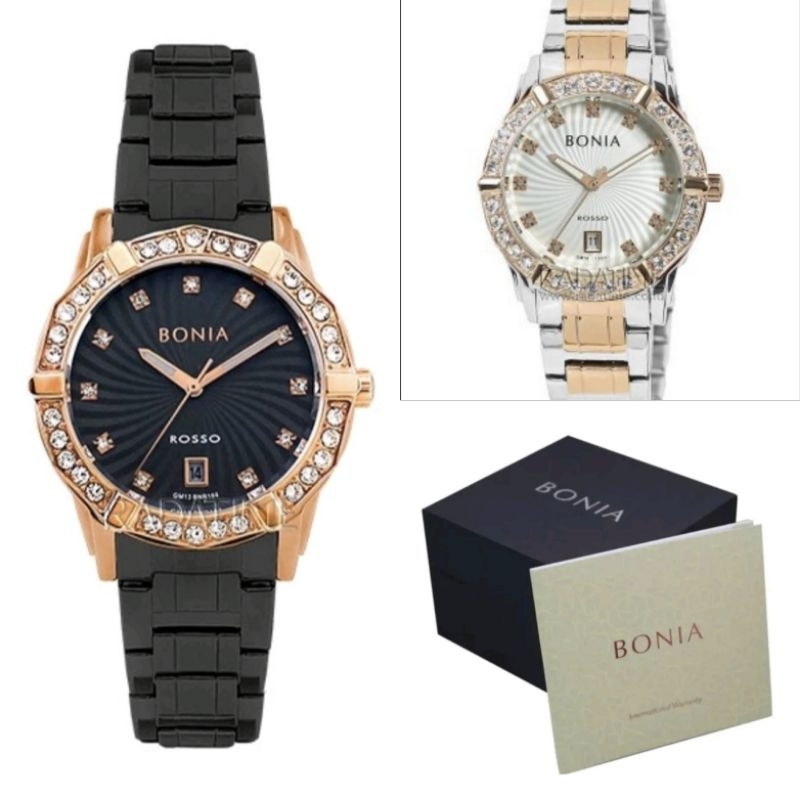BONIA B10651-2617S/2036S jam tangan Wanita Analog Stainless steel Kaca Sapphire Original1