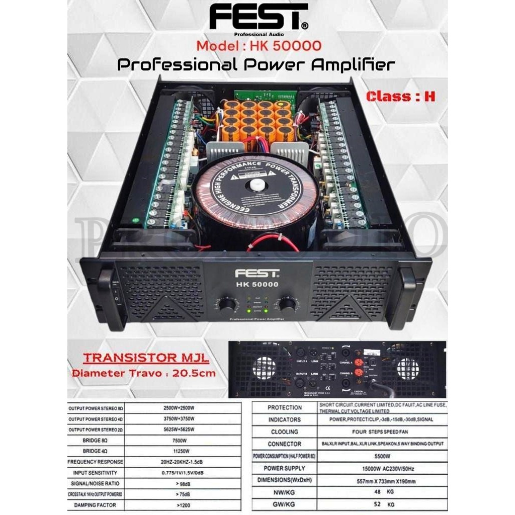 POWER AMPLIFIER FEST HK 50000 / HK50000 CLASS H 2500 WATTS ORIGINAL