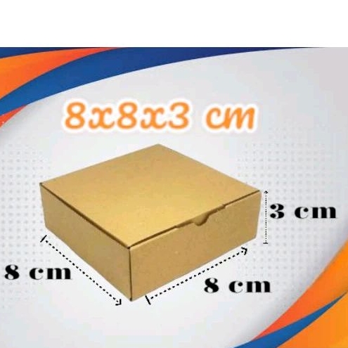 

Kardus packaging 8x8x3 cm dus siap pakai luar polos kecil