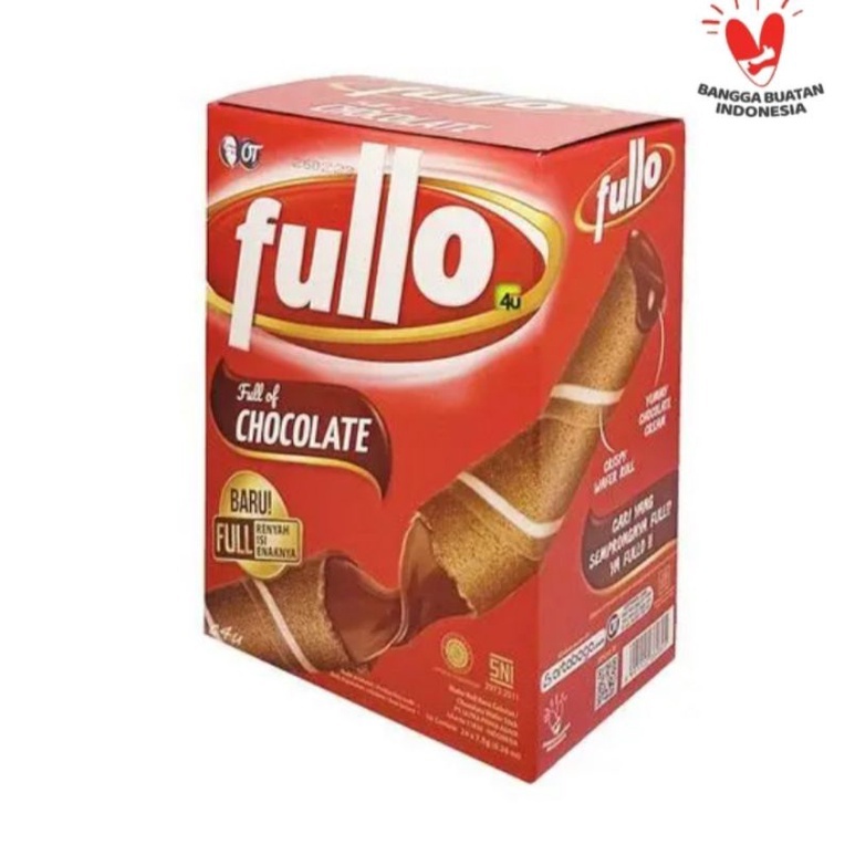 

fullo wafer roll cokelat 1 box isi 24 - fullo pede wafer roll cokelat