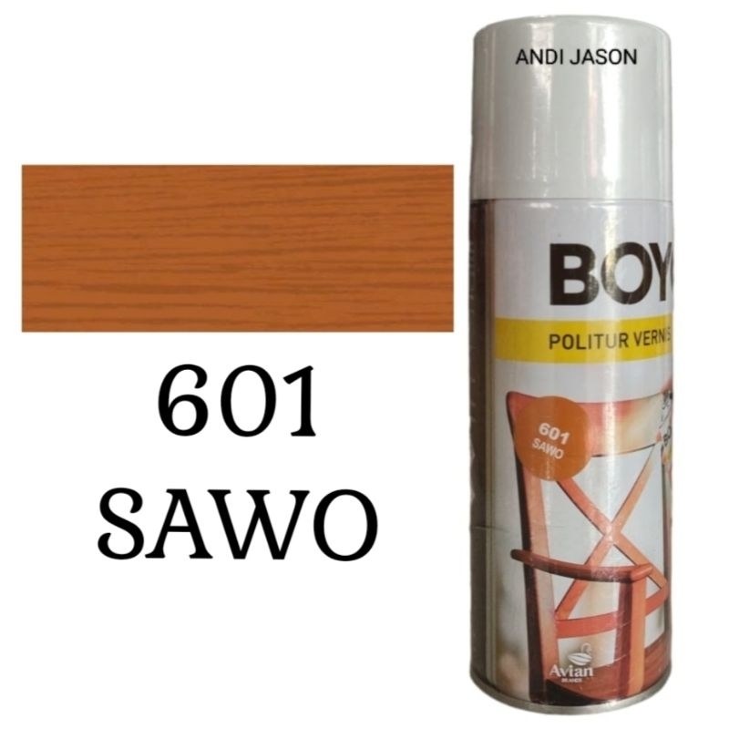 POLITUR SPRAY BOYO AVIAN 400CC POLITUR VERNIS BOYO NO 601 WARNA SAWO
