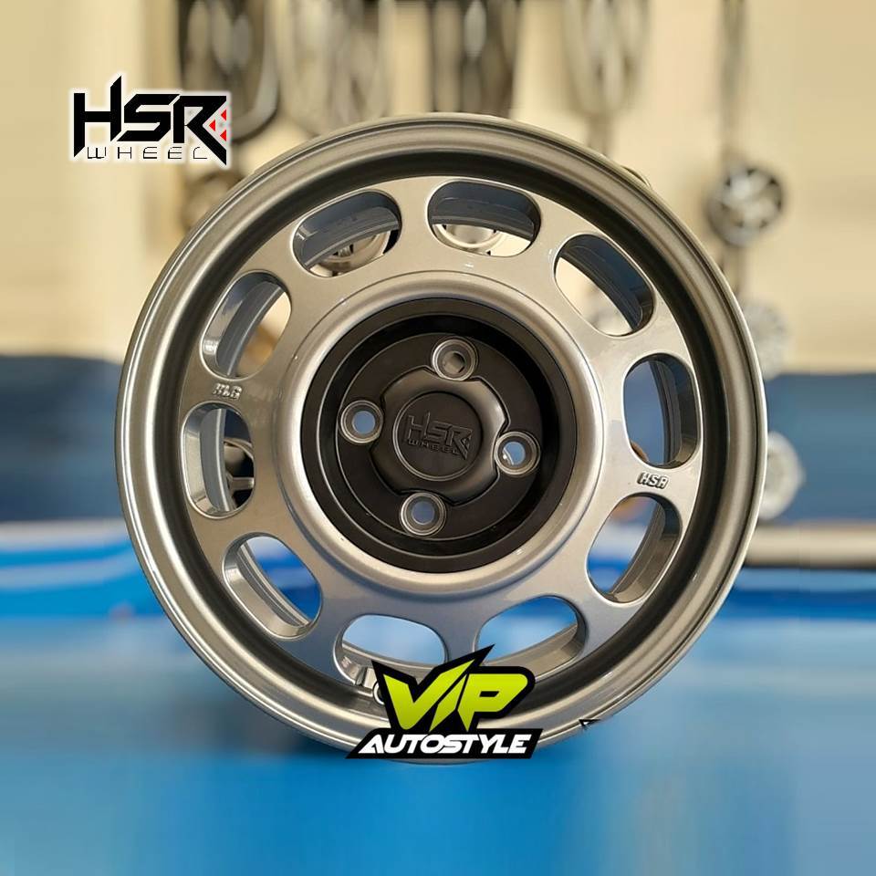 Velg Racing mobilio, ignis, picanto, baleno, karimun type HSR Rally R15 grey