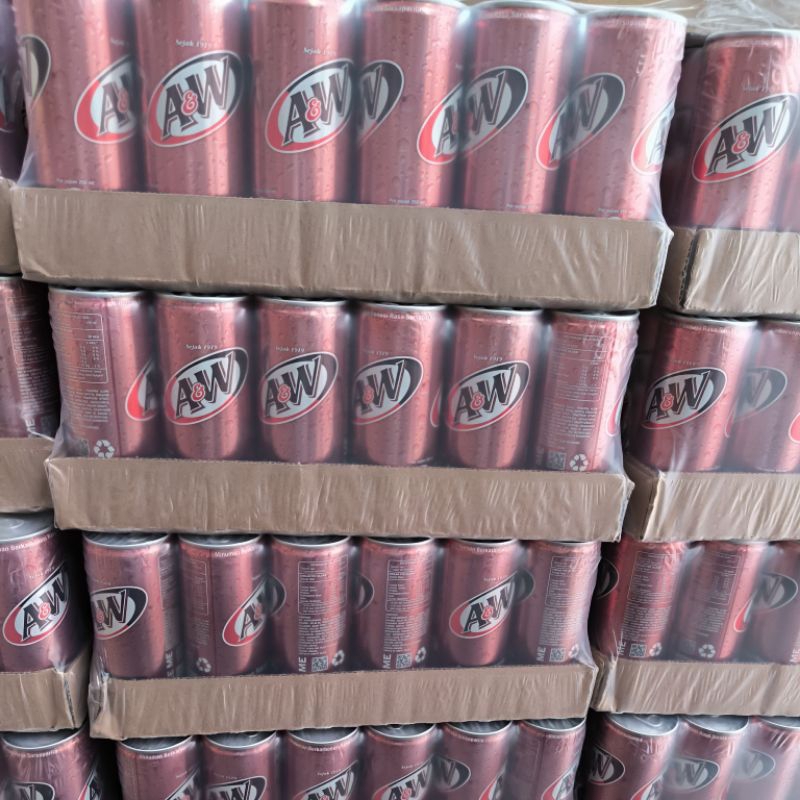 

minuman kaleng aw rootbeer dus isi 24 kaleng