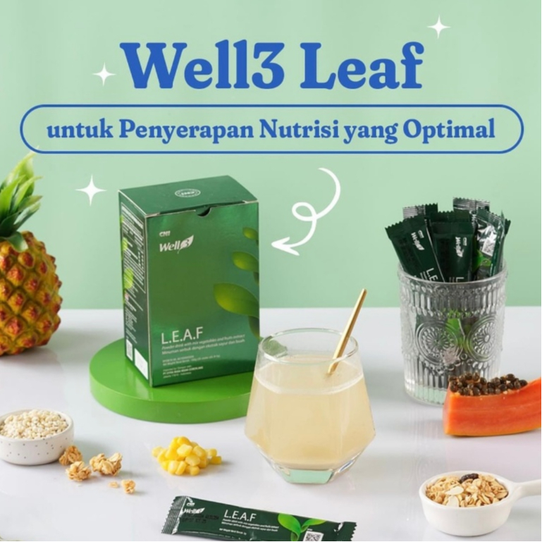 CNI Well 3 LEAF Isi 20 Stik | Suplemen Enzim Pencernaan Tubuh