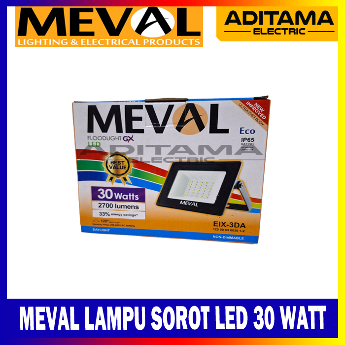 MEVAL LAMPU SOROT LAMPU TEMBAK FLOODLIGHT LED 30 WATT 30W PUTIH