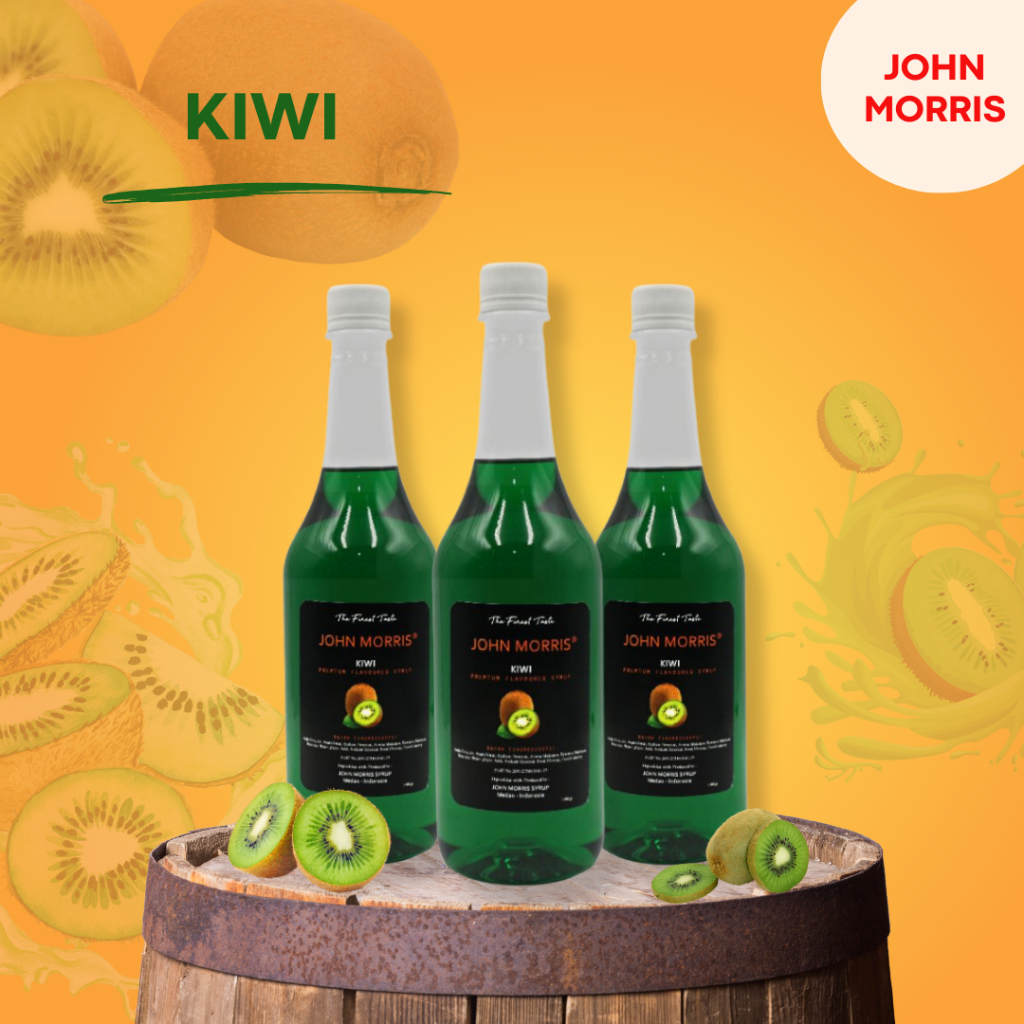 

JOHN MORRIS Premium Flavoured Syrup Kiwi 1000 ml / Sirup Rasa Kiwi 1 Liter / Kiwi Flavour 1 L / Sirop perisa rasa kiwi untuk campuran minuman