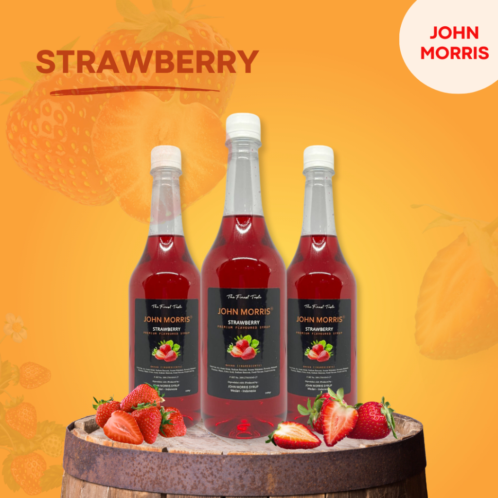 

JOHN MORRIS Premium Flavoured Syrup Strawberry 1000 ml / Sirup Rasa Buah Stroberry 1 Liter / Kiwi Flavour 1 L / Sirop perisa rasa stroberi untuk campuran minuman