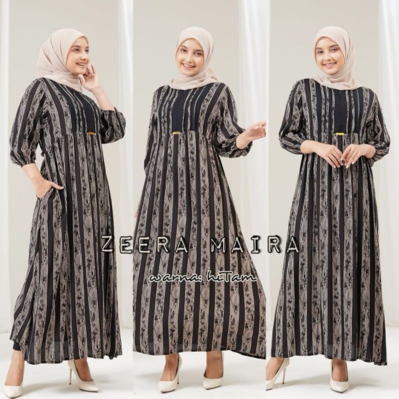 Daster Arab Zeera MAIRA Midi Dress Rayon premium Dress Busui By Zeera ori