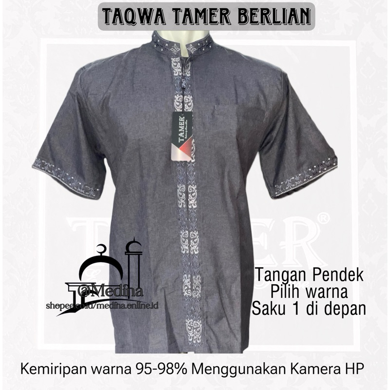 Baju Koko / Taqwa Bordir TAMER EXCLUSIVE Tangan Pendek Tipe BERLIAN