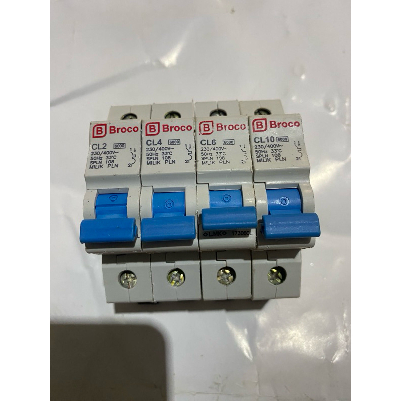 MCB PLN BROCO ORIGINAL 1phas 2A , 4A , 6A , 10A bekas normal