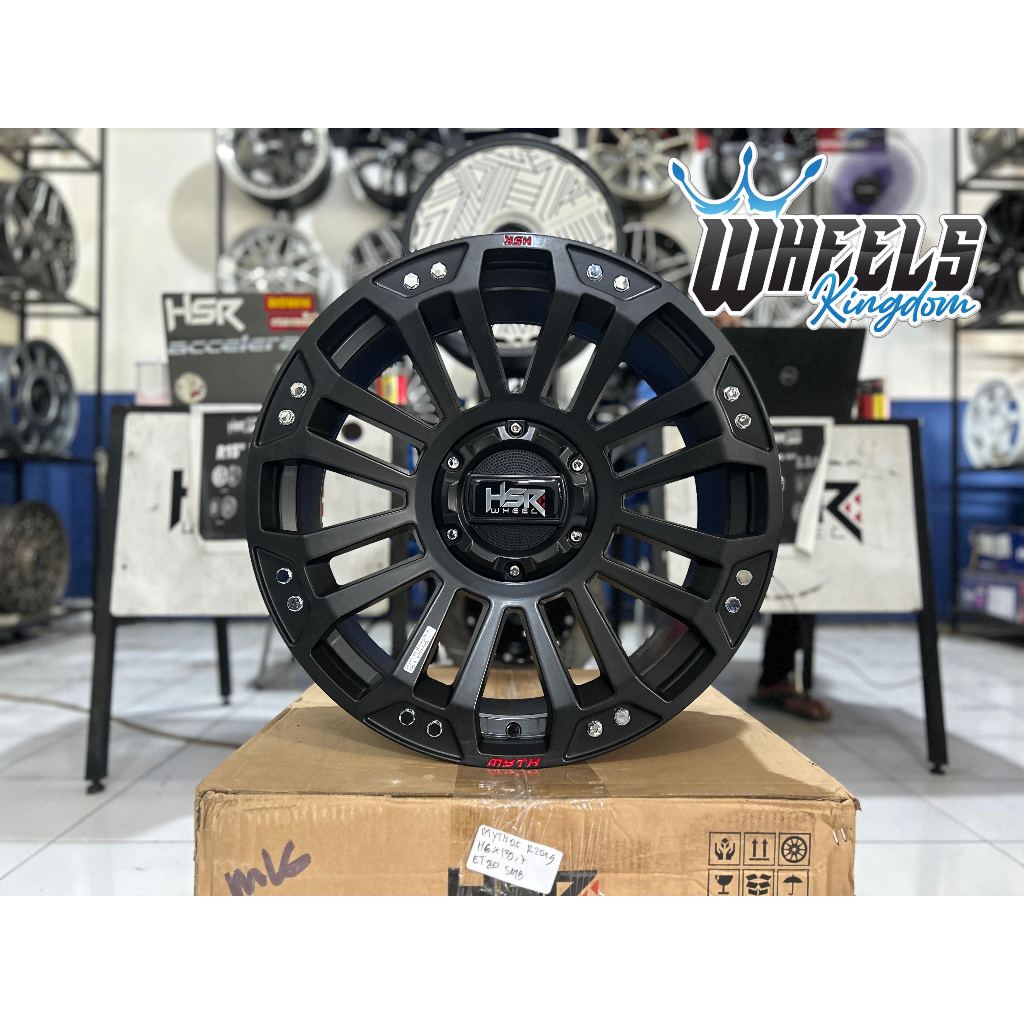 PELEK MOBIL OFFROAD MODEL JEEP HSY MYTH05 R20 PCD 6X139 WARNA MATT BLACK / HITAM DOP VELG PAJERO FOR