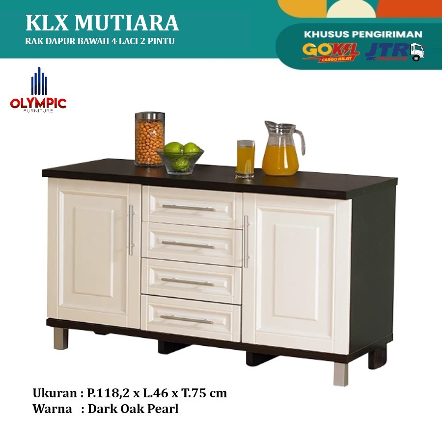Olympic Kitchen Set 2 Pintu + Laci | Rak Dapur | Meja Dapur | Rak Dapur Bawah KLX Mutiara