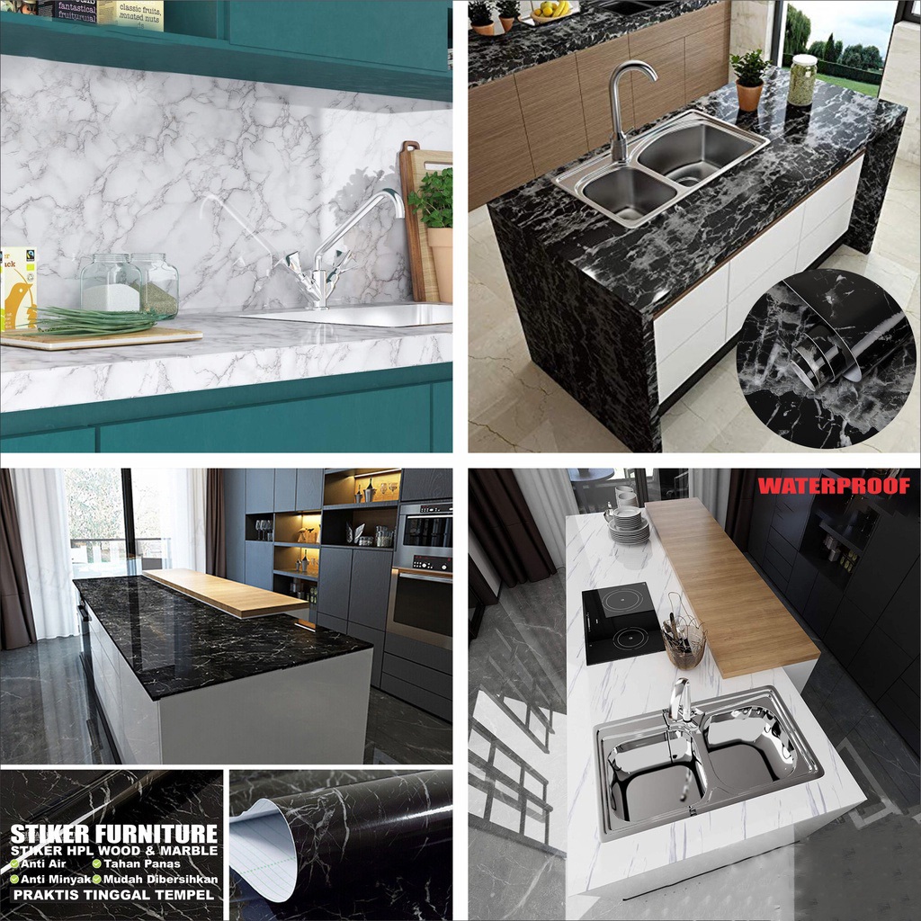 60CM*100CM Wallpaper Stiker Dinding 3D Walpaper Dapur Anti Minyak Dan Panas Kamar Mandi Anti Air Lem