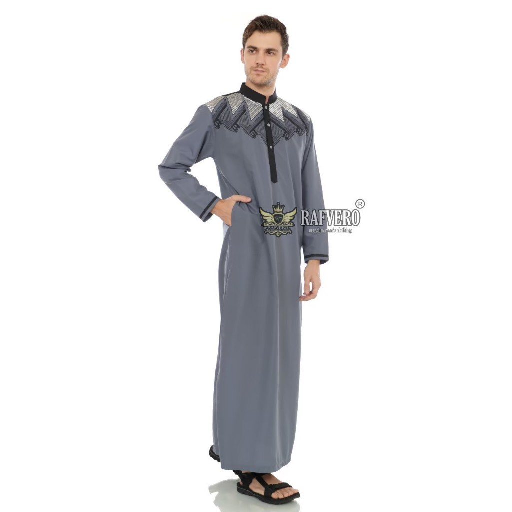Jubah Pria Gamis Pria Dewasa Baju Jubah Gamis Muslim Pria Lengan Panjang Bordir