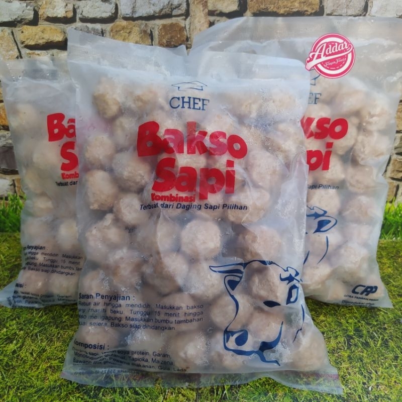 

Bakso Sapi Chef biru 500 gram isi 50
