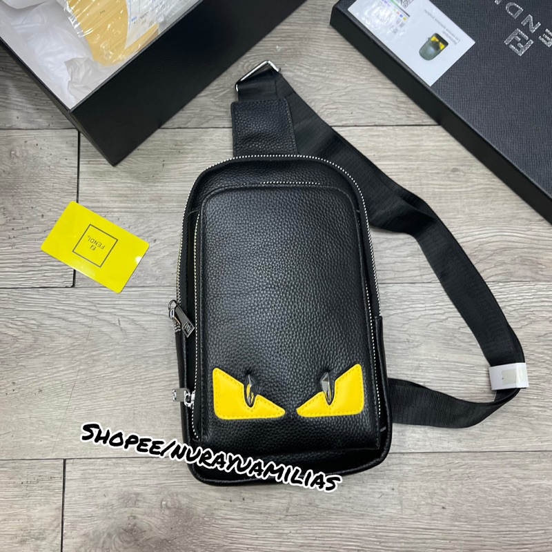 Tas selempang pria fendi import kulit asli tas dada pria Fendi