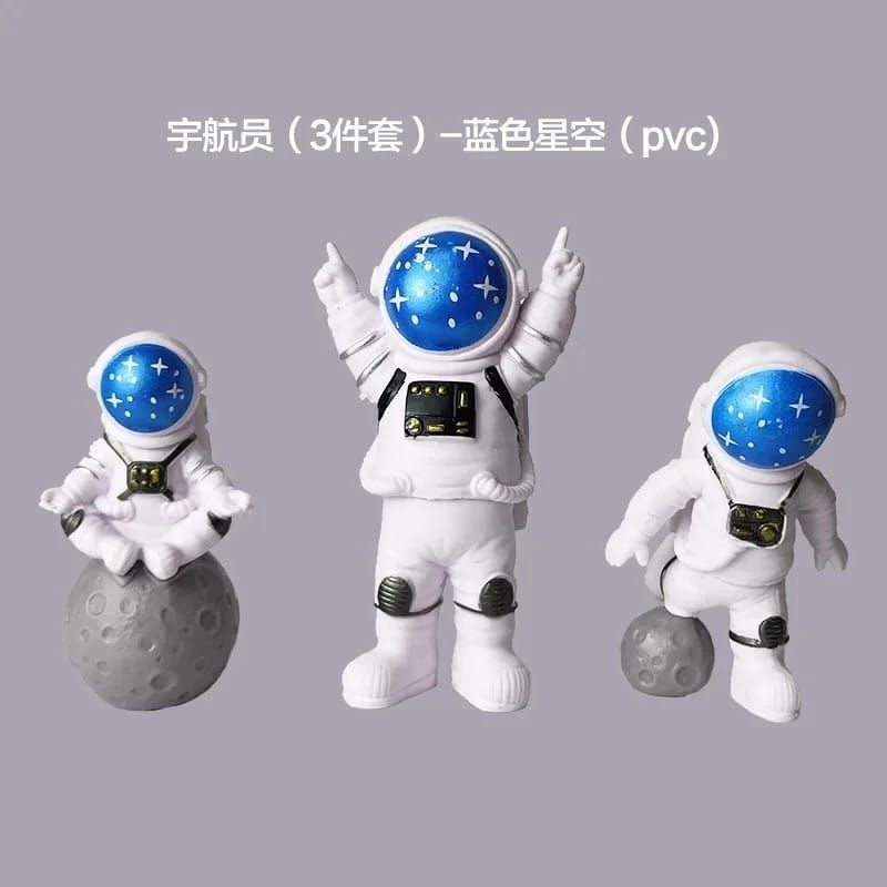 {YM} HIASAN KUE ULANG TAHUN ANAK ASTRONOT LUAR ANGKASA / PAJANGAN KUE ULANG TAHUN SET 3 PCS DESAIN M