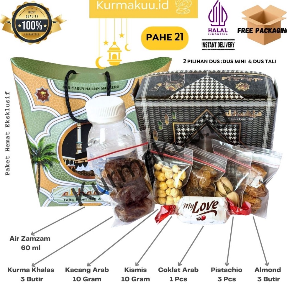 

Disc Xtra Paket Hemat Oleh Oleh Haji dan Umroh Lengkap PAHE2122 Almond Pistachio Coklat Arab